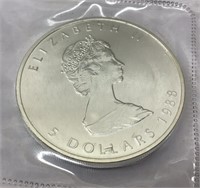 OF) 1988 CANADIAN 1oz SILVER, SEALED!