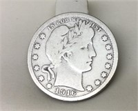 OF) 1916 BARBER QUARTER, VERY GOOD CONDITION