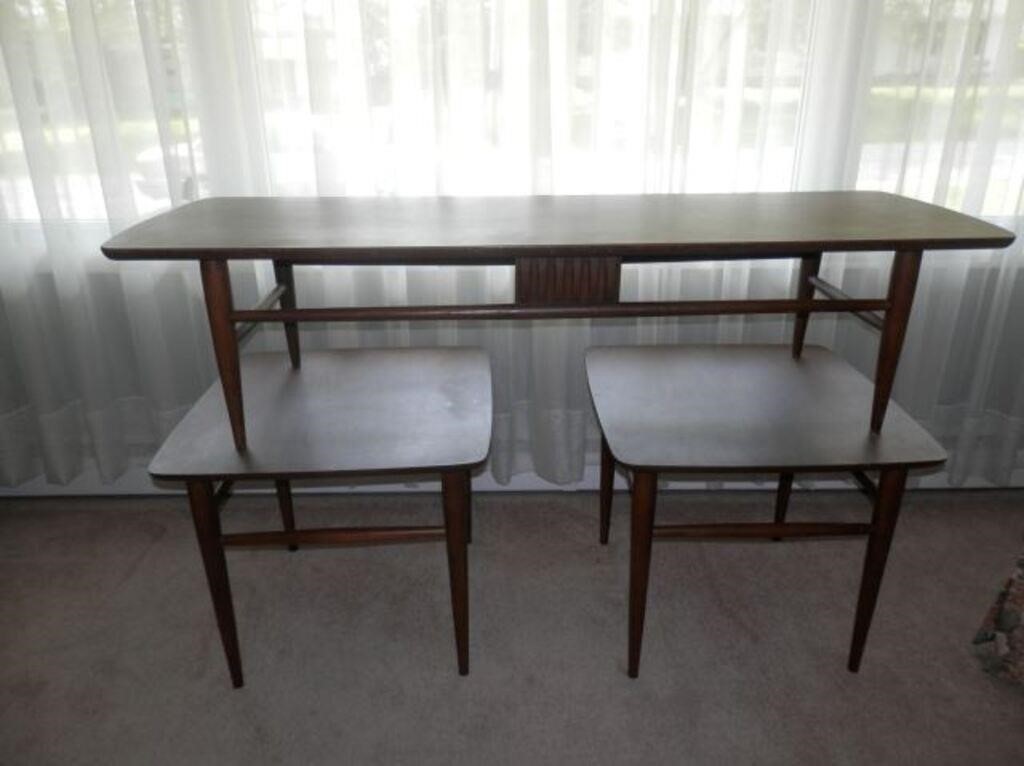 Group of 3-matching coffee table & endtables