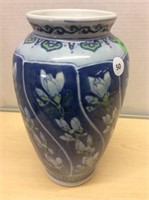 9.5" Blue/flowered Vase