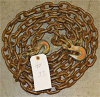 12' Steel Link Chain w/ Hooks