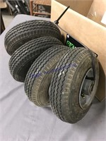 Set of 4 tires on rims--2.80/2.50-4