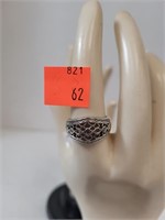 Ring 925 Sterling Silver Size 5.75  W/ 3 Diamonds