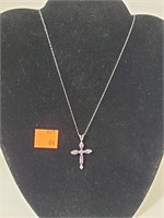 Necklace & Cross Charm Marked 925