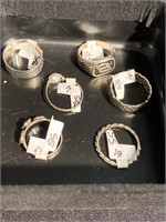 Six sterling silver rings