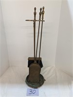 Vintage Brass Fireplace Tool Set