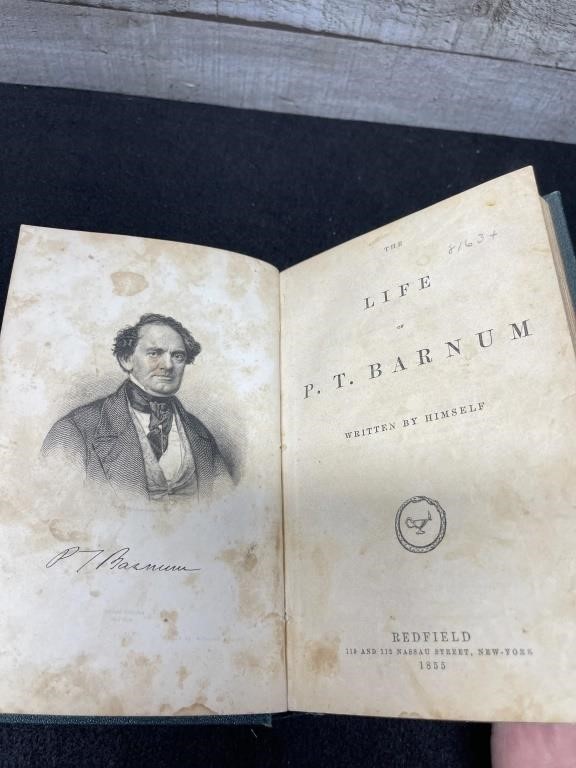 1855 Life Of P.T Barnum 1st Edition Book