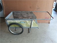 Small garden cart needs a new floor, iron wheels