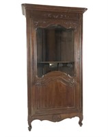 19TH C. FRENCH WALNUT CURIO CABINET