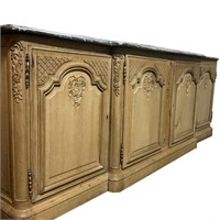 FRENCH STYLE MARBLE TOP PAINTED SIDEBOARD
