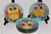 Eight New Cute Pfaltzgraff Big Eye Owl Bowls