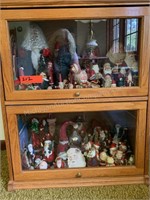 Bookcase Loaded with Santa Collection