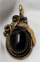 Signed Justin Morris Sterling & Black Onyx Pendant