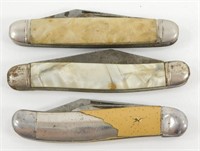 3 Vintage Hammer Brand USA Folding Pocket Knives