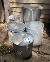 Galvanized Buckets Trash Cans Pails