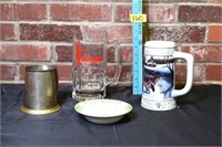 Pewter tankard with glass bottom, 1999 Holiday