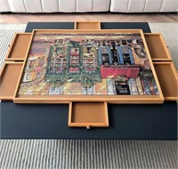 ENERIDIO Wooden Puzzle Table with 6 Drawers and