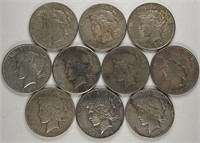 Lot of 10: Peace Dollars