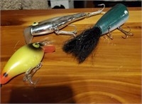 3 VINTAGE FISHING LURES - ONE IS RARE OLD DOMINION