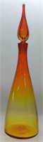 BLENKO AMBERINA DECANTER, 16in H, GOOD STOPPER