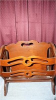 VTG Mahogany Wooden Magazine Holder