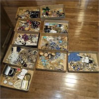 10 BOXES OF COSTUME JEWELRY-MISC