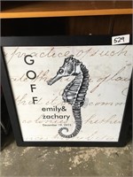 Seahorse Frame With Cursive Words In Background