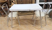 3 piece white MCM childs table & chairs, see pics