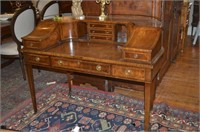 Writing desk with tooled leather top