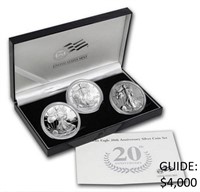 2006-W 20th Ann ASE 3 Coin Silver Set GEM OGP