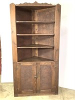 Primitive Wood Corner Cabinet
