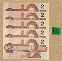 5 Note Lot – Birds of Canada Bank Notes