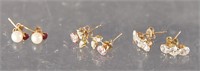 (3) Sets of 14kt Gold Earrings