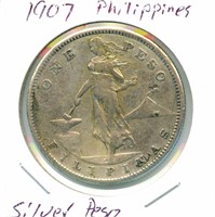 1907 Philippines Silver Peso