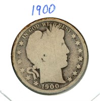 1900 Barber Silver Half Dollar