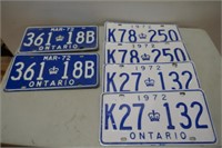 1972 Sets Of License Plates