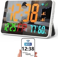 JAAMIRA Digital Alarm Clock, WiFi Clock, Large 7.5