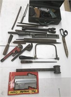 Lot of assorted tools including drill wrench and