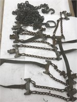 Lot of assorted tools including chains