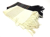 2 Hand Woven Wool Scarves