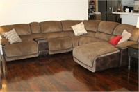 Couch Brown 2 Elec Captain Chairs deep, large