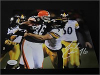 BROWNS JOSH CRIBBS SIGNED 8X10 PHOTO JSA COA