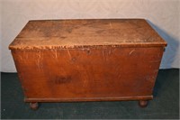 Pine dovetailed blanket chest with ball feet