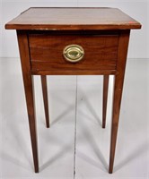 Bedside table, cherry, tapered legs, drawer,