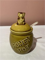 Glazed Pottery Honey Pot From Smoky Mountains