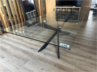 Contemporary Style Glass Top Table, 2.5m x 1.2m