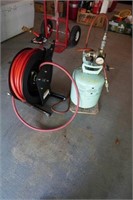 wall mount air hose reel and air tank