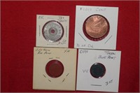 1/2oz Copper Fugion Medallion and Three Tax Tokens
