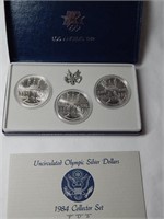 1984 Olympics Silver Dollar Set P, D, & S