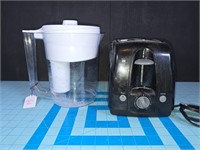 Brita pitcher and 2 slice toaster